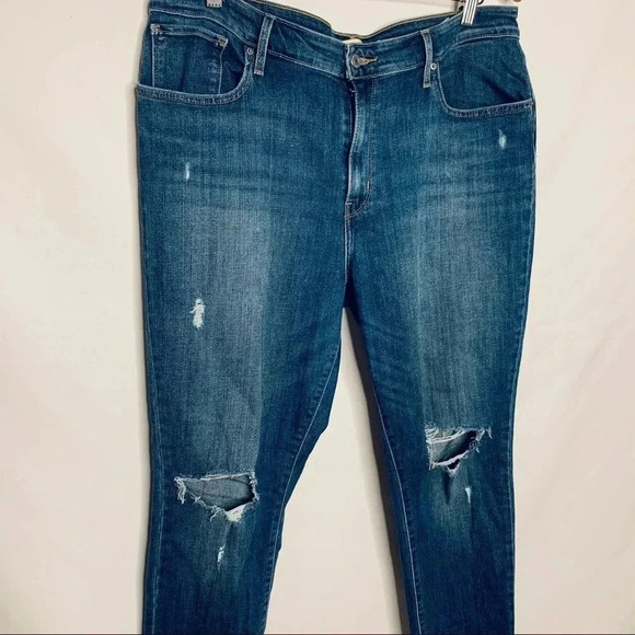 Levi’s 721 High Rise Skinny Destroyed Jeans Size 34 - Picture 6 of 12